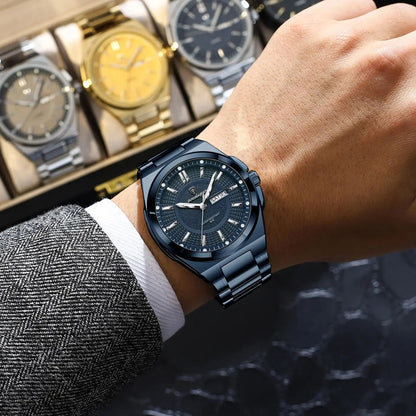 Horolite Original Luxury Men’s Quartz Watch – Waterproof, Luminous Stainless Steel Wristwatch with Date & Week Display